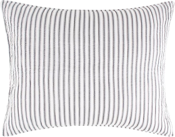 Levtex Home Tobago Stripe Charcoal Reversible King/Cal King Quilt Set (106x92in) and 2 Pillow Shams (36x20in) - Striped - Charcoal - Cotton King Size Quilt Bedding Set - Lightweight Soft Pre-Washed