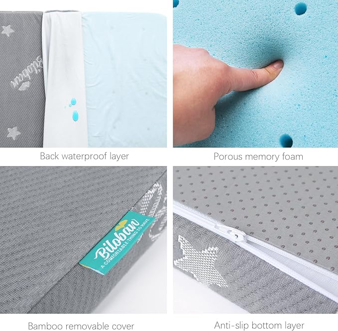 Bassinet Mattress Pad 25 x 36 Compatible with Dream On Me Nest/Zoom Portable/Zodiak, Pamo Babe Portable, Cosco Portable and Baby Trend, Waterproof Baby Foam with Removable Zippered Cover, Grey
