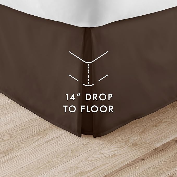 Linen Market Bed Skirt - Ultra Soft Microfiber - Easy Fit with 14 Inch Tailored Drop - Hotel Quality, Shrinkage & Fade Resistant - Bed Cover - King Bed Set - Bedroom Décor - (King, Chocolate)