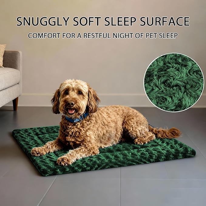 Dog Bed Mat - Reversible Crate Pad for Pet Comfort - Soft With Dual-Sided Design for All Seasons - Durable, Machine Washable for Crates, Travel, and Home