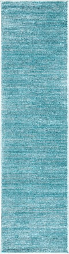 SAFAVIEH Vision Collection Runner Rug - 2'2" x 20', Aqua, Modern Ombre Design, Non-Shedding & Easy to Clean, Ideal for Foyer, Hallway, Bedroom (VSN606B)