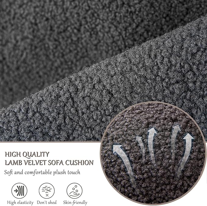 Armrest Cover, Recliner Chair Protector, Furniture Protector Slip, Side Storage Pocket, Stretch Armchair Couch Arm Rest Cover for Recliner, Chair, Sofa (Dark Gray,3 Seater(5pcs))