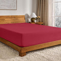 Bare Home Flannel Fitted Bottom Sheet 100% Cotton Twin Extra Long, Velvety Soft Heavyweight - Double Brushed Flannel - Deep Pocket (Twin XL, Red)