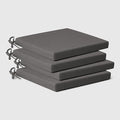 WestinTrends Solace Outdoor Patio Kitchen Dining Chair Square Seat Cushions Set of 4, 18 x 18, Grey