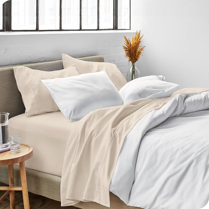 Bare Home Twin XL Sheet Set - College Dorm Size - Luxury 1800 Ultra-Soft Microfiber Twin Extra Long Bed Sheets - Deep Pockets - Easy Fit - Extra Soft - 3 Piece Set - Bed Sheets (Twin XL, Sand)