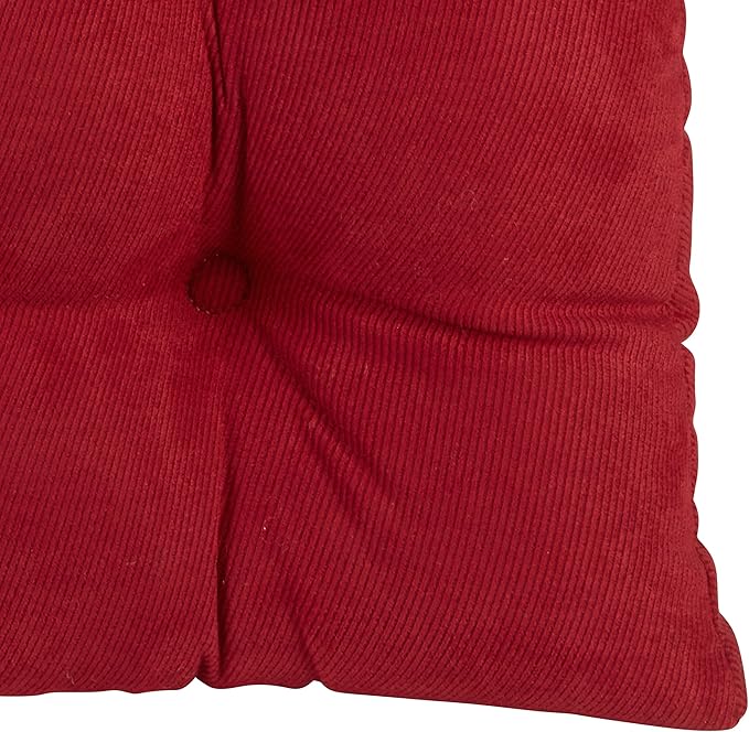Klear Vu Gripper Overstuffed Universal Non-Slip Dining Chair Cushions for Kitchen Decor or Office Use, U-Shaped Skid-Proof Seat Pad, 17x17 Inches, 2 Count (Pack of 1), Linear Red