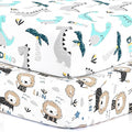 Pack n Play Sheets, BROLEX 2 Pack Mini Crib Sheets,Stretchy Portable Fitted Playard Sheet Set, Convertible Playard Mattress Cover,Ultra Soft Breathable Material,Dinosaur Lion