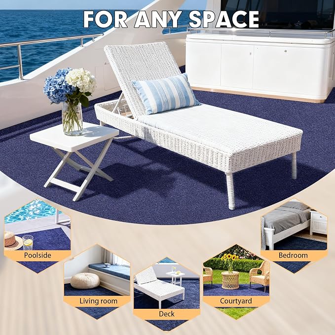 Marine Carpet,6 FT x 18 FT Deep Blue Indoor Outdoor Carpet 0.2" Thick Boat Carpet with Water-Proof TPE Backing, Non-Slide Outdoor Marine Carpet Roll for Home, Patio, Porch, Deck