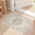 Vintage Living Room Area Rug 2x3 - Large Soft Washable Oriental Traditional Distressed Farmhouse Rugs for Bedroom - Indoor Floor Accent Carpet for Home Office House Decor -Light Brown