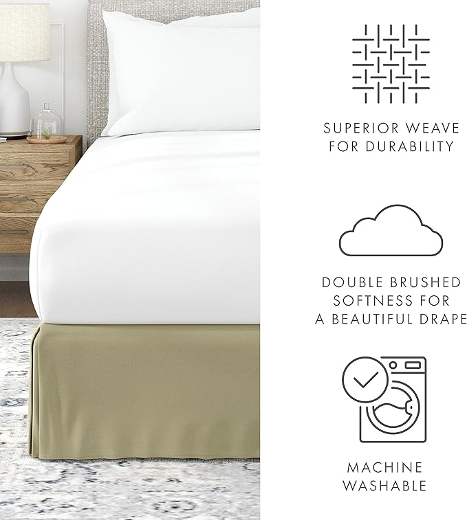 Linen Market Bed Skirt - Ultra Soft Microfiber - Easy Fit with 14 Inch Tailored Drop - Hotel Quality, Shrinkage & Fade Resistant - Bed Cover - Twin Bed Skirts - Bedroom Décor - (Twin, Sage)