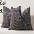 Striped Throw Pillow Covers 18x18 Set of 2 Colorful PurpleTextured Boucle Chic Morden Boho Accent Farmhouse Square Decorative Couch Pillow Covers for Home Decor Bed Sofa Living Room