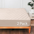 Hearth & Harbor 2 Pack King Size Quilted Fitted Mattress Pad Cover, 100% Waterproof Mattress Protectors, Deep Pocket Fitted Mattress Cover 8" - 21" (78" x 80", Beige Cream)