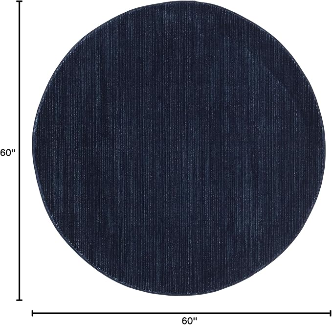 SAFAVIEH Vision Collection Area Rug - 5' Round, Navy, Modern Ombre Design, Non-Shedding & Easy to Clean, Ideal for Living Room, Bedroom, Dining Space (VSN606N)
