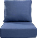 Luxury 22x24/22x25 6-Inch Outdoor Cushions - Water Resistant 1 Set Deat Seat Patio Furniture Cushion for Wicker Dining Rocking Swivel Chairs Loveseat Couch Sectional Sofa - Navy Blue