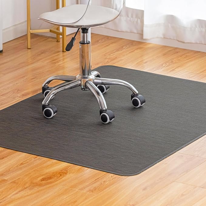Office Chair Mat for Hardwood Floor Under Desk Computer Rolling Chair Mat for Wood/Tile Floor Non-Slip Heavy Duty Desk Rug PVC Plastic Hard Floor Protector 45"x 58" (Espresso)