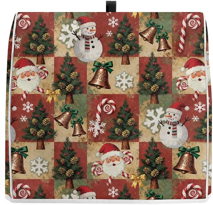 Christmas Stand Mixer Cover 4.5-5Qt Retro Mixer Cover Washable Anti-Stain Appliance Covers for Kitchen Counter Mixer Parts & Accessories Christmas Decor Gift for Friends