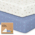 KeaBabies 2-Pack Baby Crib Sheets for Boys, Girls - 52x28 Viscose Derived from Bamboo Toddler Bed Sheets Neutral, Fitted Crib Mattress Cover for Standard Baby Bedding, Soft & Cozy (Marine Muse)