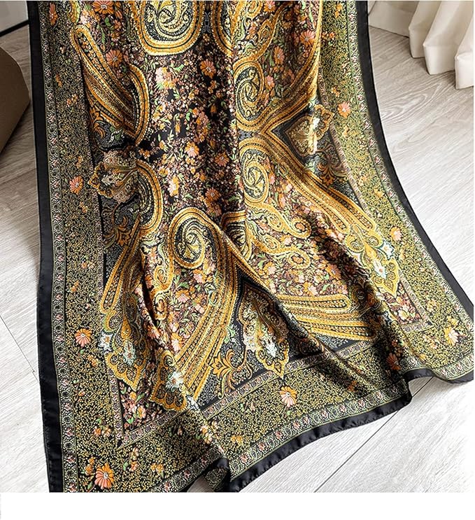 Fashion Scarves Scarf 100% Silk Feeling Scarf Silk Like Scarves Long Lightweight Sunscreen Shawls for Women