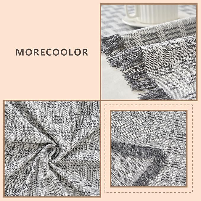 Grey Couch Cover Blanket Cute Geometrical Jacquard Washable Sofa Cover for Extra Large Furniture for 3 Cushion Sofa L Shaped Sectional Couch Blanket 71"x 118"