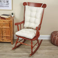 Klear Vu Omega Non-Slip Rocking Chair Cushion Set, Assembled in USA, Thick Padding & Tufted Design, Includes Seat Pad & Back Pillow with Ties, 17x17 Inches, 2-Piece Set, Tyson Birch