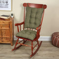 Klear Vu Omega Non-Slip Rocking Chair Cushion Set, Assembled in USA, Thick Padding & Tufted Design, Includes Seat Pad & Back Pillow with Ties, 17x17 Inches, 2-Piece Set, Tyson Green