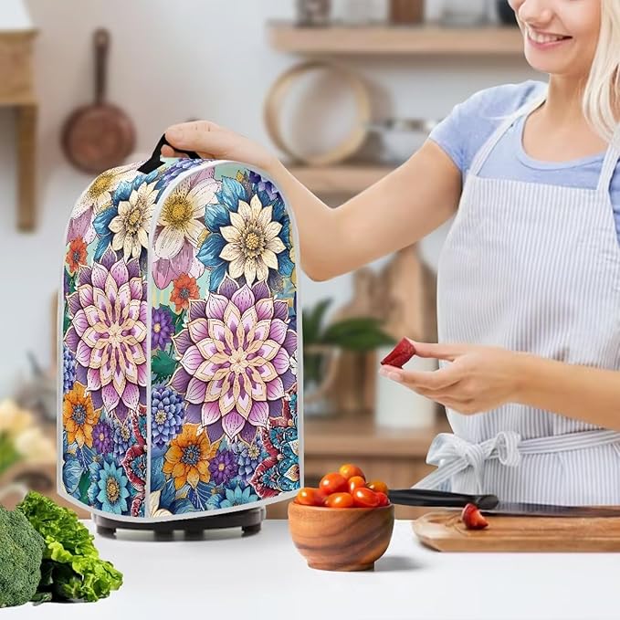 Bohe Flower Pattern Blender Cover Kitchen Blender Dust Covers Food Processor Dust Cover Stand Mixer Case Coffee Maker Appliance Cover for Home Kitchen Indoor