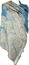 Achillea Big Paisley Pashmina Shawl Wrap for Women – Elegant Scarf for Weddings, Evening Dresses, Festivals & Daily Wear
