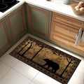 Vintage Runner Rug 2x4 Rugs for Entryway,Bear Country Cabin Wildlife Kitchen Rug Washable Indoor Door Mat Non Slip Accent Throw Rugs Rustic Area Carpet Runners for Hallway,Bedroom,Laundry Floor Carpet
