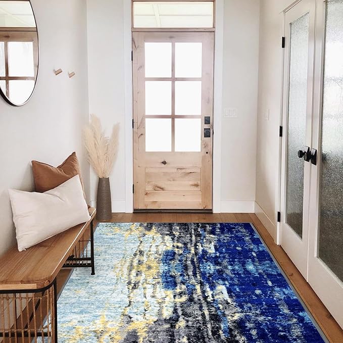 Runner Rug Washable 2x71 FT, Non Slip Rubber Backing Abstract Carpet, Soft Area Rugs for Bedroom Kitchen Hallway Entryway Bathroom, Customized