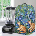 Irises Orange Cats Blender Cover Dust Proof Small Appliance Cover Foldable Dust Cover Kitchen Decorations for Blender Food Processor Juicer Blue Flowers Patterns