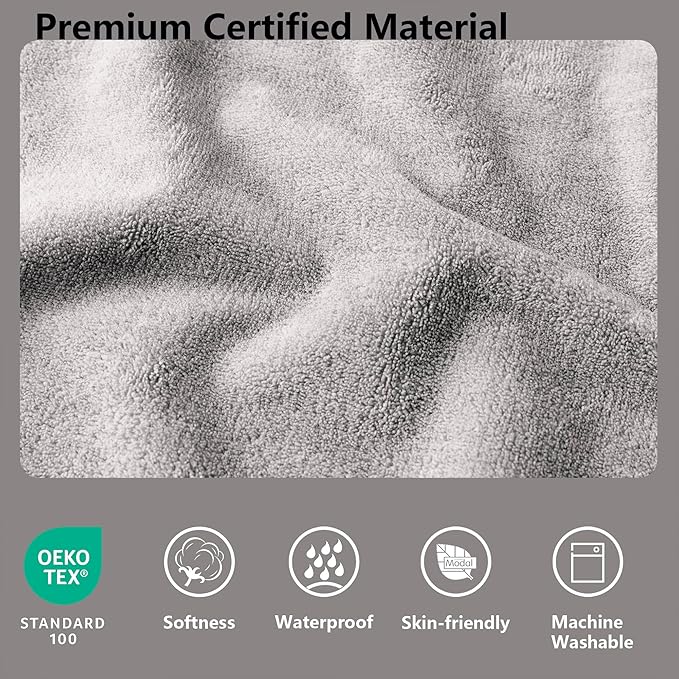Waterproof Blanket for Couch, Leak Proof Dog Bed Blankets Reversible, Pet Throw Sofa Furniture Protector Machine Washable-68 x82,Light Grey+Dark Grey