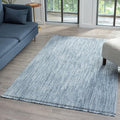 LUXE WEAVERS Solid Machine Woven Blue 8x10 Area Rug, Indoor Stain-Resistant Carpet