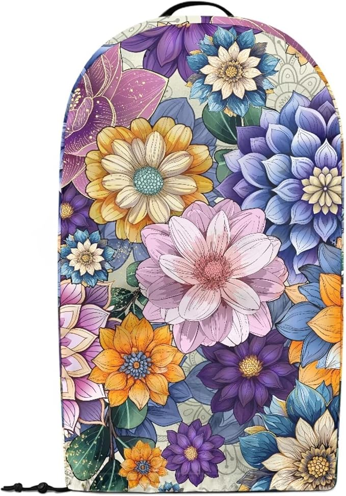 Boho Flower Bright Blossom Countertop Blender Cover Kitchen Appliance Dust Protection Cover Anti Fingerprint Easy to Clean Standard Countertop Blender Appliance, Machine Washable
