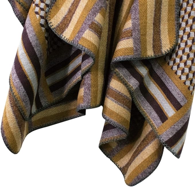Women's Vintage Pattern Open Front Poncho Cape Shawl Winter Shawl Wraps