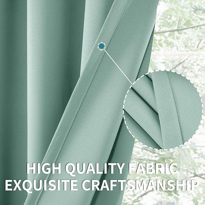 BGment Sage Green Kitchen Curtains 36 Inch Length for Window Over Sink - Small Half Drapes with Rod Pocket Privacy Protection for Cafe Bathroom Window, 34 x 36 Inch, 2 Panels