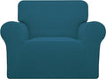 Easy-Going Stretch Oversized Chair Sofa Slipcover 1-Piece Couch Sofa Cover Furniture Protector Soft with Elastic Bottom for Kids Spandex Jacquard Fabric Small Checks Peacock Blue
