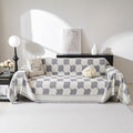 MEETSKY Couch Cover Loverseat Sofa Covers Protector, Sofa Throw Cover Washable Sofa Slipcovers, Thick Soft Fabric Chenille Jacquard Modern Style for Living Room, 71" x 102", Grey Checkerboard