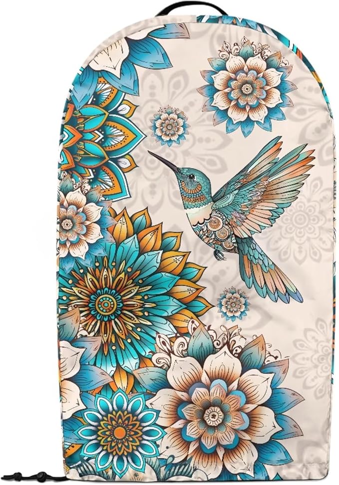 Bohe Flower Birds Blender Dust Covers with Drawstring, Stand Mixer or Coffee Maker Appliance Cover, Anti Fingerprint Dust Proof Stain Resistant Blender Cover for Home Kitchen