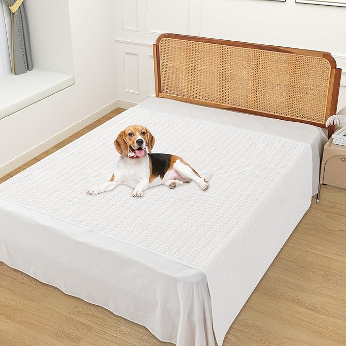 Foxdecor Couch Cover Sofa Covers Washable, Dog Bed Cover Couch Covers for 3 Cushion Couch Sofa Pet Friendly, Dog Couch Cover Furniture Covers for Pets.(White 58x82 inch)