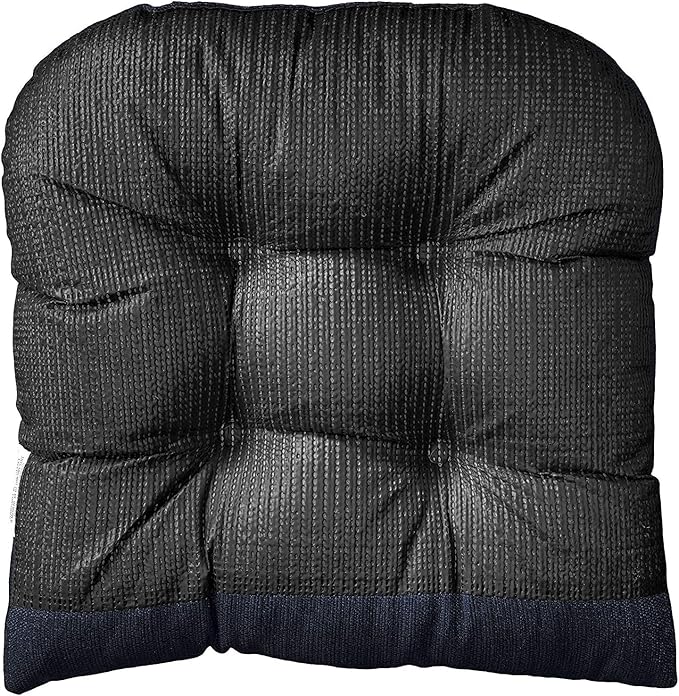 Klear Vu Gripper Overstuffed Universal Non-Slip Dining Chair Cushions for Kitchen Decor or Office Use, U-Shaped Skid-Proof Seat Pad, 17x17 Inches, 2 Count (Pack of 1), Solid Indigo