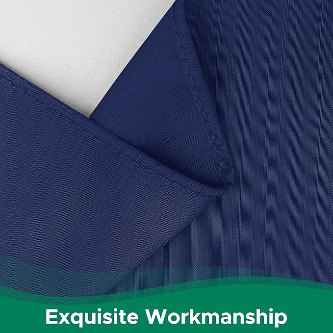 Biscaynebay Wrap Around Bed Skirts for King & Cal King Beds 16" Drop, Navy Adjustable Elastic Dust Ruffles Easy Fit Wrinkle & Fade Resistant Silky Luxurious Fabric Solid Machine Washable