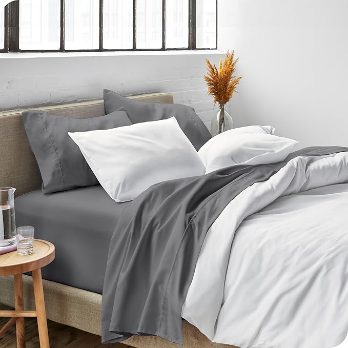 Bare Home Twin XL Sheet Set - College Dorm Size - Luxury 1800 Ultra-Soft Microfiber Twin Extra Long Bed Sheets - Deep Pockets - Easy Fit - Extra Soft - 3 Piece Set - (Twin XL, Grey)