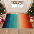 Wonnitar Colorful Small Christmas Rug, Washable 2x3 Rainbow Bathroom Rugs, Modern Ombre Kitchen Sink Accent Mat, Non-Slip Gradient Indoor Floor Carpet for Bath Entryway Front Door (Colorful, 2'x3')