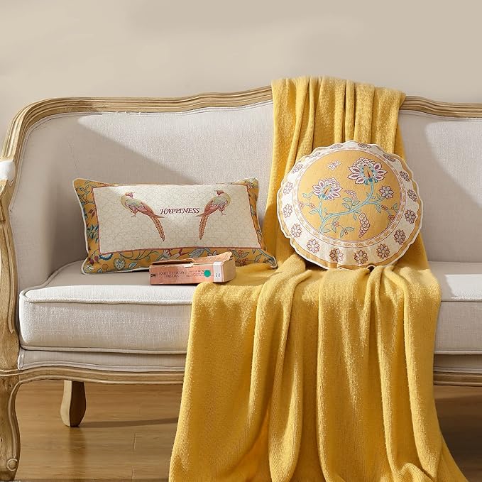 patdrea Linen Decorative Throw Pillow Covers Set Soft Durable Cushion Cases Pillowcase for Couch Bedroom Car Living Room 12"x 20"