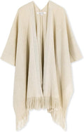 Moss Rose Women's Travel Plaid Shawl Wrap Open Front Poncho Cape for Fall Winter