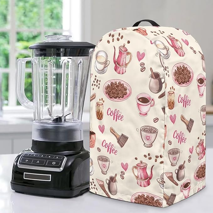 Pink Coffee Blender Cover for Kitchen Stand Mixer Food Processor Coffee Maker Appliance with Dust Cover Hood Case for Home Kitchen Indoor