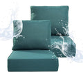 6" Thicker Outdoor Chair Cushion 2 Sets - 24" *24" *6" Waterproof Patio Furniture Cushions with Removable Cover, 28D High Density Sponge Filling Thicken Outdoor Patio Cushions - Peacock Blue