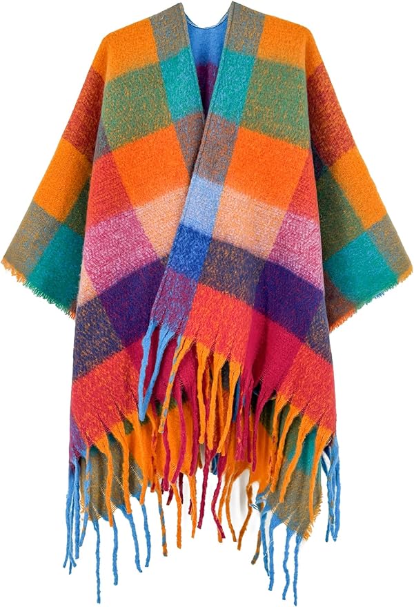 Breezy Lane Women's Shawl Wraps Warm Poncho Ruana Wrap Cardigan