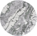 SAFAVIEH Horizon Shag Collection Area Rug - 5' Round, Grey & Green, Modern Abstract Design, Non-Shedding & Easy Care, 2.6-inch Thick Ideal for High Traffic Areas in Living Room, Bedroom (HZN890Y)