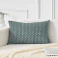 Kevin Textile 12x24 Inch Pillow Cover 1 Pack Boho Decorative Soft Striped Corduroy Lumbar Farmhouse Color Accent Rectangle Cushion Case for Living Room Couch Sofa Bed, Teal Green